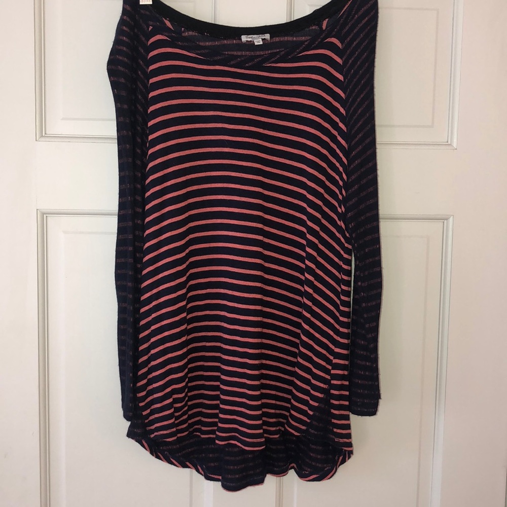 Splendid 3/4 Length Striped Shirt